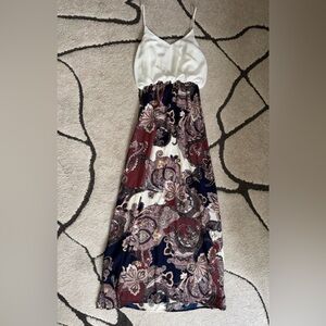 Elegant Paisley Maxi Dress